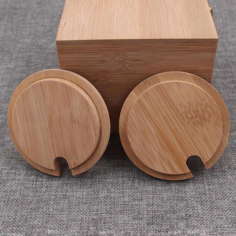 VANTOBEST 4Pcs Natural Bamboo Mug Lids with Spoon Hole Regular Mouth Mug Cover Heat Resistant Decorative Bamboo Lids Compatible Cup Lid for Drink Cup Coffee Mug Jar (Outer Diameter 3.35inch) - Image 5